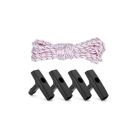 10 meter 4,0 mm udskiftningsstartsnor, startsnor til plæneklipper med 4 stk. rekylstarthåndtag til plæneklippere, motorsave, buskryddere