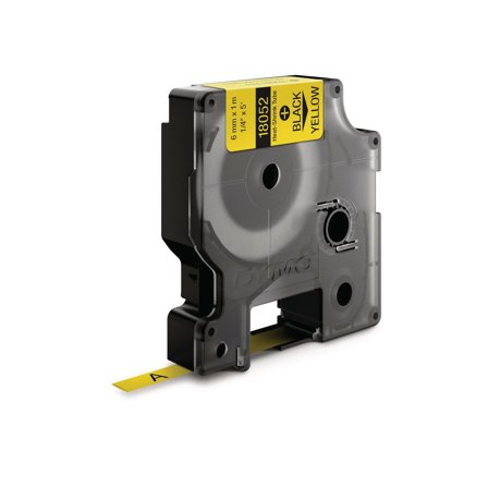 DYMO Tape Rhino krympslang 6mm svart på gul - Lyreco - Kontorsmaskiner - Märkmaskiner och tape - Tape - Dymo Rhino