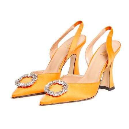 Ovyé Pumps Orange, Dame Sandaler med hæl, Størrelse: 37 EU