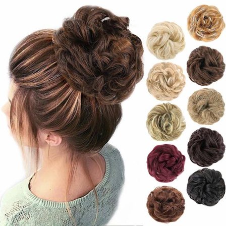 1PCS Messy Hair Bun Hair Scrunchies Extension Curly Wavy Messy Synthetic Chignon for women Updo Hairpiece