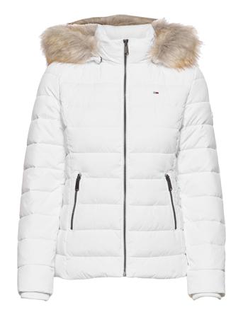 Tjw Essential Hooded Jacket Vuorillinen Takki Topattu Takki Valkoinen Tommy Jeans
