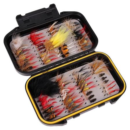 40/72/100/120 st Flugfiske Torrflugor Sortimentsats med vattentät flugask 72 Pcs