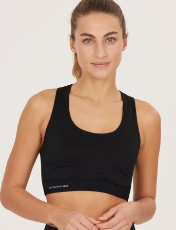 Endurance Katrina W Seamless Sports Bra - Black - S/M