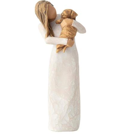 Håndmalet kæledyrsmindefigur, venskabsengel, skulpturel håndmalet figurgaver til kæledyrselskere