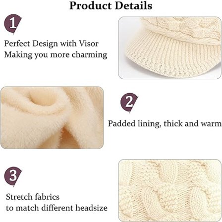 Beanie-luer for kvinner - Strikket vinterlue med fleecefôr