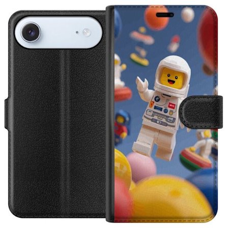 Kompatibelt Plånboksfodral till Apple Apple iPhone 17 Air LEGO-inspirerad astronautfigur i rymden bland färgglada planeter, lekfull 3D-illustration