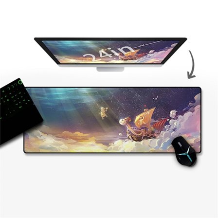 Anime Musematte 90x40cm Naturlig Gummi Vanntett Stor Musematte Spillmusematte med Antiskli Tekstur for Kontor CMP059X09