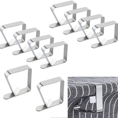 10 st silver bordsduksklämmor, justerbar bordsduksklämma, bordsduk