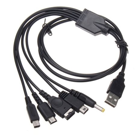 5-i-1 USB-kabel kompatibelt med Nintendo Wii U / 3DSXL / 3DS