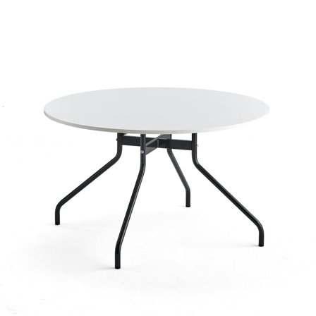 Stół AROUND, Ø1200 mm, biały laminat, antracyt