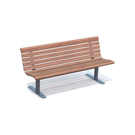 Parksoffa, 1760x610 mm, brun/galv, fristående