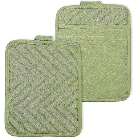 Sett med 2 bomullshengende sklisikre beskyttelseskluter for matlaging, baking, gave [D]