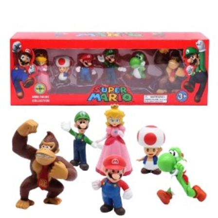 Mario Bros PVC Action Figur Legetøj Dukker Model Sæt Luigi Yoshi Æsel Kong svamp