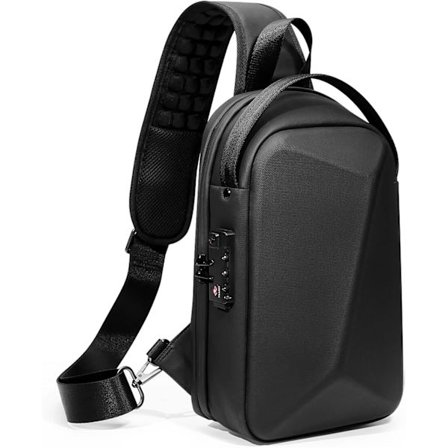 Sling Bag for Menn & Kvinner med USB-Ladingspورت, Premium Skall Anti-Tyveri Crossbody Ryggsekk Vanntett Skulderpakke 11 tommer Enkeltstropp