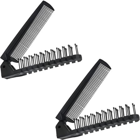 2-pakning sammenleggbar hårbørste av plast for reise, bærbar hårbørste, sammenleggbar kam-flokefjerner, hårbørste