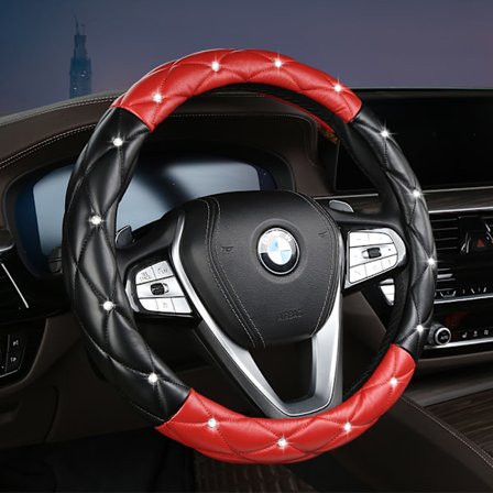 Diamant Mjuk Läderrattöverdrag med Bling Bling Kristaller