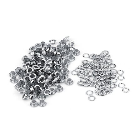 Metall Öljett Grommets för Scrapbooking Läderhantverk Silver 5mm