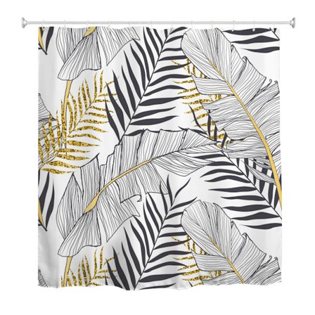Bruseforhæng 180x180cm, Bladmønster Enkelt Vandtæt Brusebad