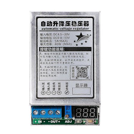 DC-DC Automatisk Steg Upp och Ner Regulator Modul Stabilisator 7A/80W Effektmodul