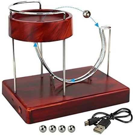 Perpetuum Mobile Maskin Kinetisk Konst Vetenskap Fysik Prylar Tillverkade Av Trä Rullande Boll Evig Rörelse Marmor Maskin Bordsdekoration Kinetisk 