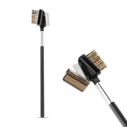 1 stk. øyenbrynsbørste, metall øyevippekam, gjenbrukbar dobbel øyenbrynskam, øyenbryns sminkebørste øyevippekam for øyevippeforlengelse (bust) Bust o