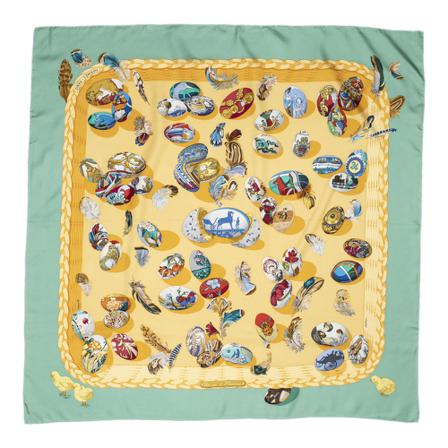Hermès Vintage, Pre-owned Scarf Groen, Dames, Maat:ONE Size