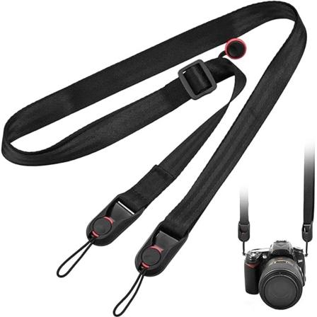 Kamerarem Skulderrem og Håndleddsrem Sett Vaskbar Rem Lanyard Justerbar Lengde fra 45 til