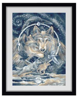 Stickpackung Bild Wölfe