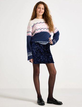 Lindex Skjørt Med Paljetter - Navy - 170