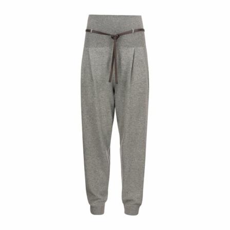 Fabiana Filippi, Jogging trousers with belt Grijs, Dames, Maat:M,wol