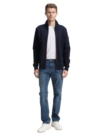 Tom Tailor Structured Stand-Up Sweat Jacket - Navy - L