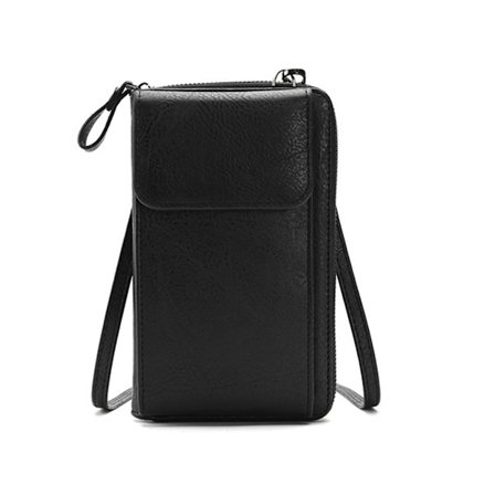 Mini Mobilväska Flicka Kvinnor Mode Crossbody Sling Bag PU Läder Kontanter Korthållare Hasp Axelväska Plånbok Handväska