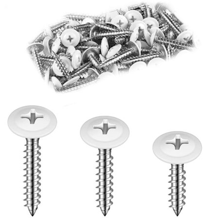 Hvite skruer Hvite treskruer Metallskruer med gjenger Trusshode Selvgjengende hvite skruehodeskruer