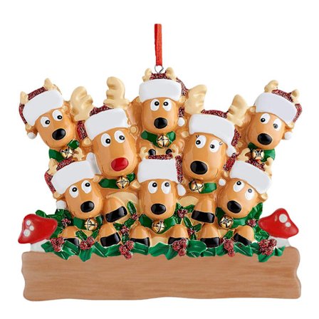 Älgfamilj Jul Namnträd Hängande Dekoration Present Ren
