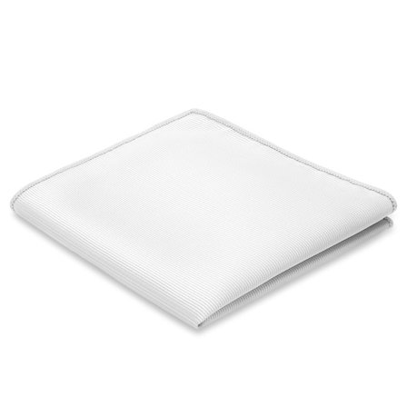 Biała poszetka rypsowa dla mężczyzn - Jednokolorowe poszetki