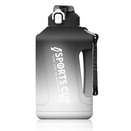 Halv gallon vannflaske med sugerør og tidsmarkering, oppvaskmaskinsikker stor vannflaske