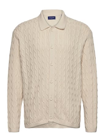 Jack & Jones Jorwinter Knit Cable Polo Styd Aw24 - Cream - XL