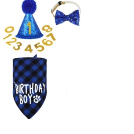 Hund Födelsedagsfest Tillbehör Party Dekorationer Set Bandana