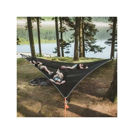 Stor triangel camping träd luft hammock 3 personers portabel hammock för utomhuscamping i trädgården