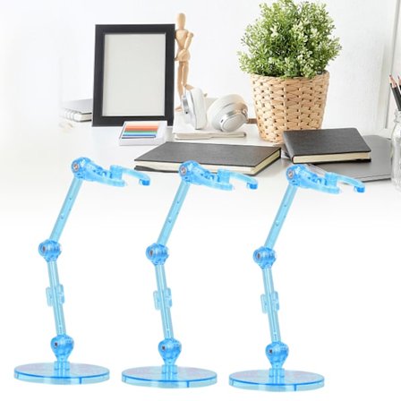 10 st Actionfigur Ställ Plast Genomskinlig Dockmodell Stöd Displayhållare Bas för 6 Tum Dockor Blå