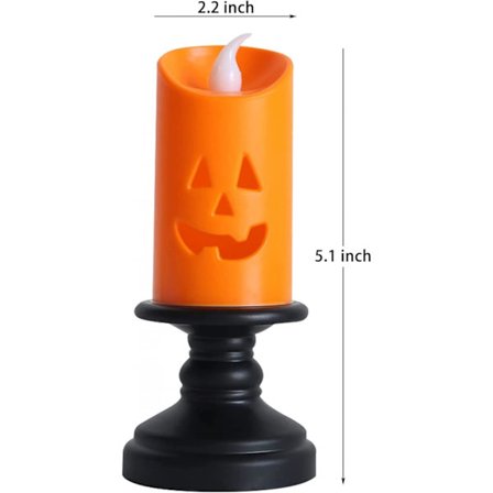6 st Halloween Pumpa Ljus, Halloween Orange Flamlösa Ljus LED Lampor Festival Dekor Ljus för Halloweenfesten