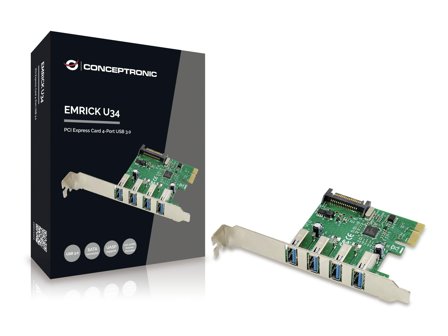 CONCEPTRONIC Emrick U34 - USB-adapter - PCIe - USB 3.0 x 4