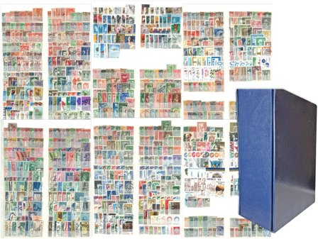 Hele verden - Frimærkesamling i skruebind med kassette - 9321 frimærker