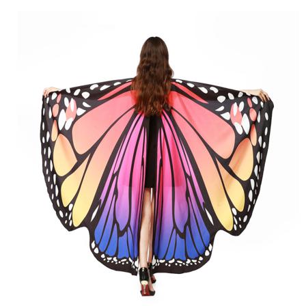 Vuxna Kvinnor Butterfly Wings Festival Kostym Halloween Show