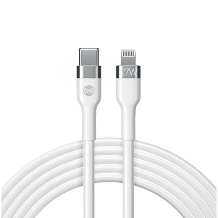 Forever Flexible MFI USB-C till Lightning kabel 1m 27W - Vit