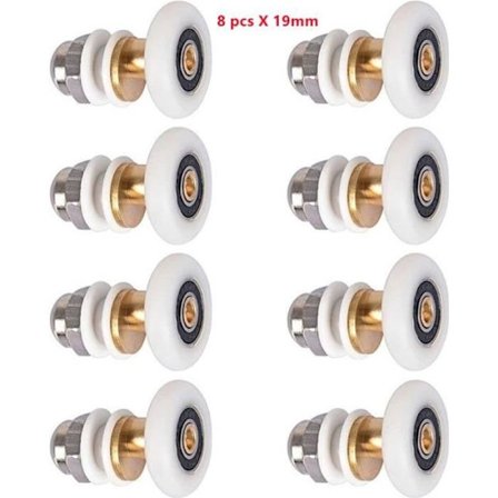 LEYSHOP 8 x 19mm Brusekabine Ruller, Skydedørs Hjul i Messing