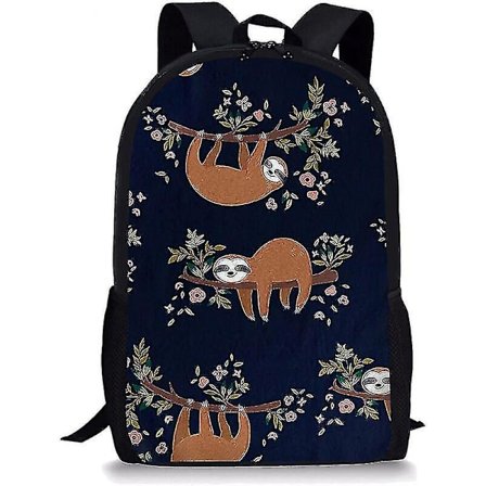 Skolesekk for jenter og gutter, søt dovendyr på gren Ryggsekk Skolevesker Reiseveske Casual Daypack Ryggsekk for studenter Tenåringer Barn