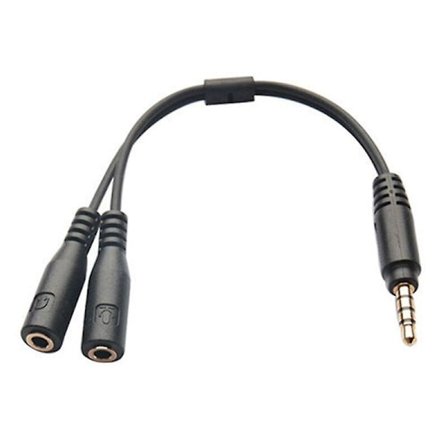 Hörlursdelare Headset Adapter Y Splitter Kabel Stereo