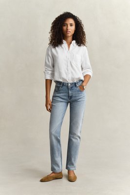 GANT - Oversized indigo skjorte til dame white