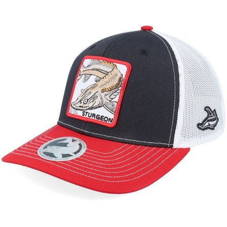 Skillfish - Svart trucker Caps - Sturgeon Box 112 Tri Black/White/Red Trucker @ Hatstore